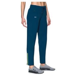 Under Armour Pants Women's M Track Lightweight Zip Bottom Pockets Pull On Blue